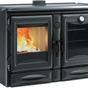 Nordica Alaska 16 – Cuisinière bois 12 kW noire vitrifiée