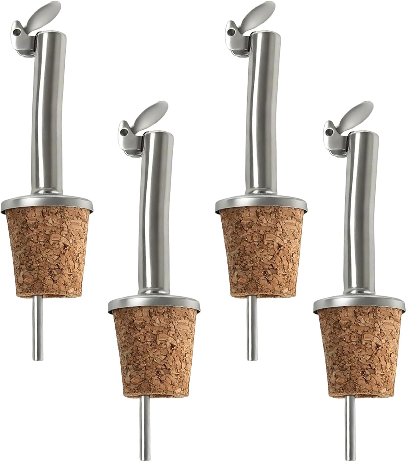 Lot de 4 verseurs inox avec bouchon liège
