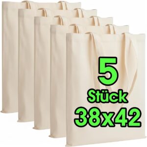 Lot de 5 sacs en coton noir 38x42 cm - ELES VIDA