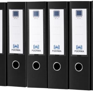 Lot 10 Boîtes Classement A4 Plastique Noir (75 mm)