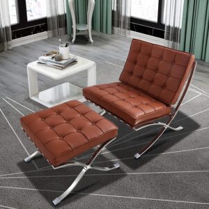 Fauteuil Barcelone pliable cuir vrai - JWWS élégant