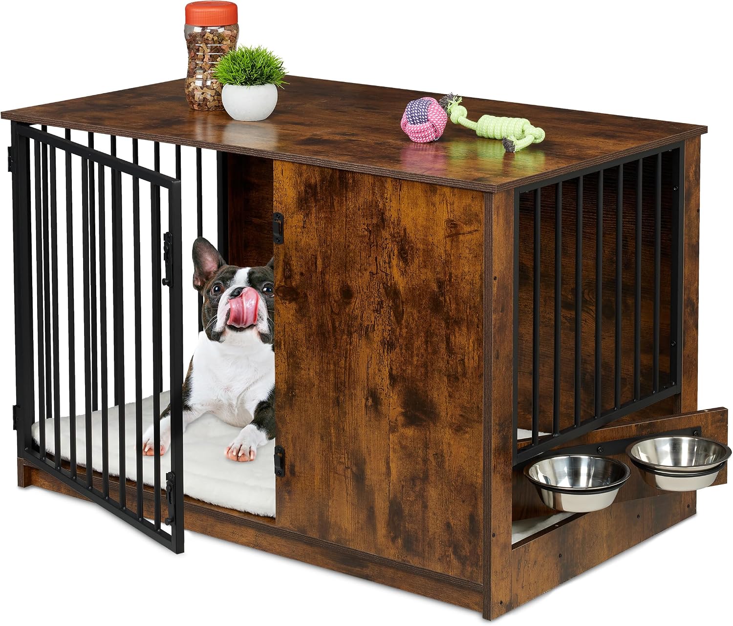 Box chien intérieure Relaxdays 65,5 cm, marron