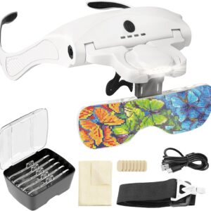 ARTDOT Lunettes Loupe Grossissante 5X avec LED & Réglage