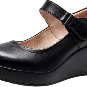 Escarpins femme plateforme talon compensé cuir - Jamron