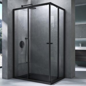Cabine de douche noir Mai & Mai 120x90 cm 2 portes