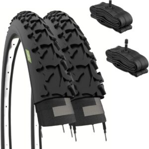 2 Pneus VTT 26" x 1,90 + Chambres Écovele Noir