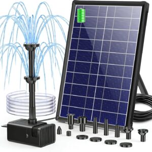 Fontaine solaire bassin 8 W - Pompe silencieuse 8 buses