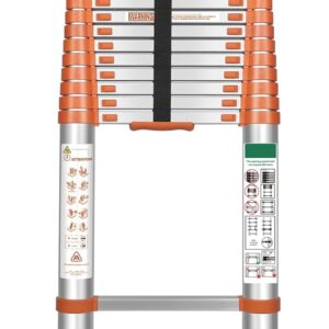 Échelle télescopique 5,1m aluminium orange Chanjarhill