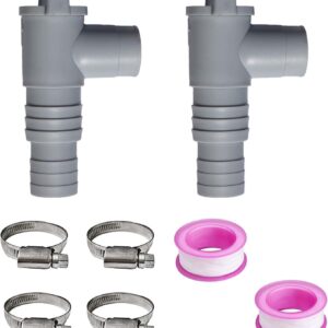 Lot 2 vannes d'arrêt 32mm + accessoires pour piscine