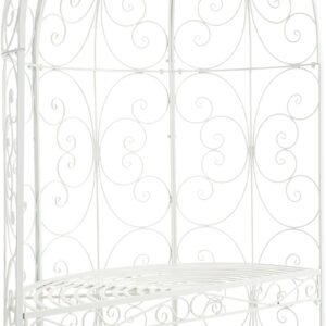 Banc de jardin Rosie 2 places avec arche à plantes - Blanc CLP