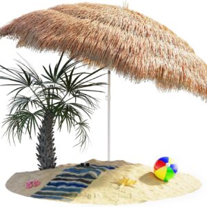 THEGA Parasol Hawaii Tiki UV30+ 1,6m - Réglable & Portable