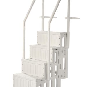 Escaliers de piscine VEVOR 4 marches blanc