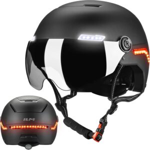 ILM Casque vélo/trottinette avec clignotants auto LED