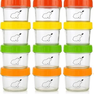 Lot de 12 pots en verre bébé 120 ml - Budding Bear