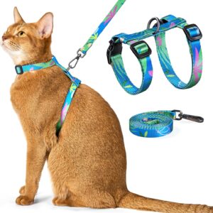 Harnais + laisse chat réglable anti-fugue PetThem (Vert)