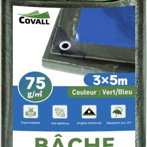 Bâche Imperméable 3x5m 75g/m² - Covall