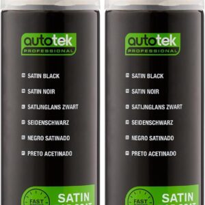 Lot de 2 Peintures Aérosol Noir Satiné Autotek - 300 ml