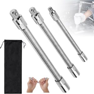 Lot 3 rallonges clés à douille flexibles 1/4-3/8-1/2"